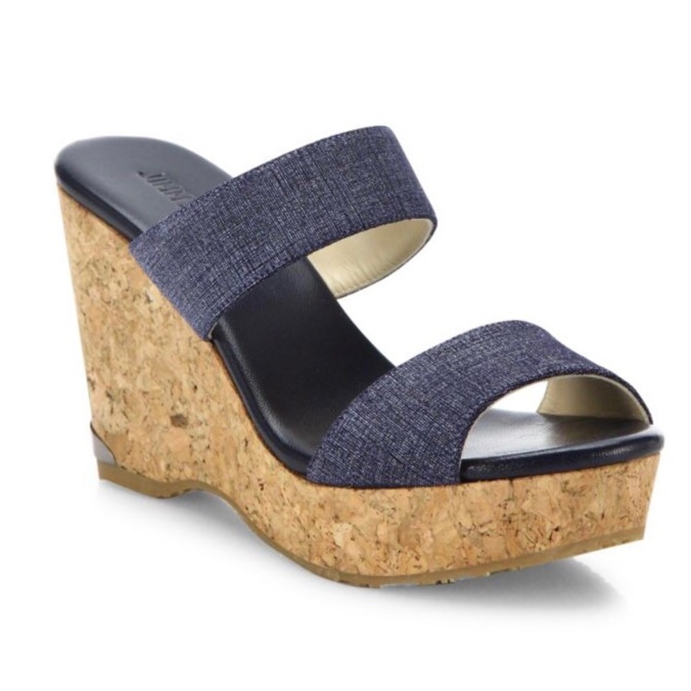 Jimmy Choo “Parker” Denim and Cork Wedges